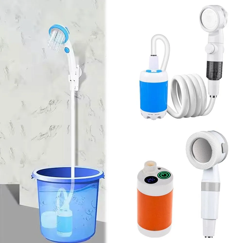 Portable Camping Shower Outdoor Camp Shower Pump,2025 New Upgrade Portable Shower Camping Shower Outdoor Shower Handheld Electric Shower,Multiple Spray Modes for Camping, Hiking, Traveling,RV