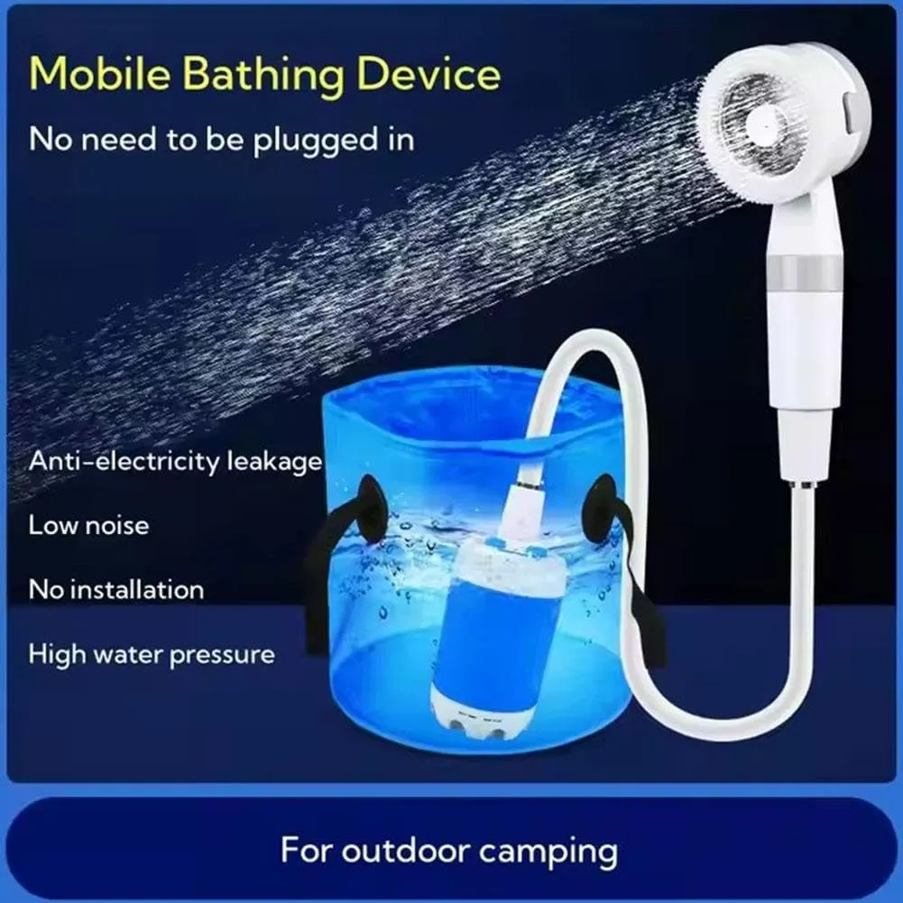 Portable Camping Shower Outdoor Camp Shower Pump,2025 New Upgrade Portable Shower Camping Shower Outdoor Shower Handheld Electric Shower,Multiple Spray Modes for Camping, Hiking, Traveling,RV