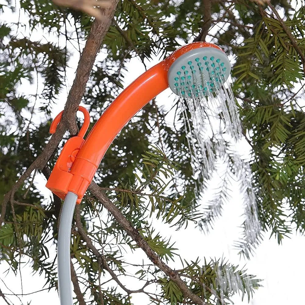 Portable Camping Shower Outdoor Camping Shower Pump Rechargeable Shower Head for Camping Hiking Traveling