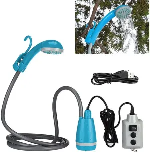 Portable Camping Shower Outdoor Camping Shower Pump Rechargeable Shower Head for Camping Hiking Traveling