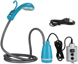 Portable Camping Shower Outdoor Camping Shower Pump Rechargeable Shower Head for Camping Hiking Traveling
