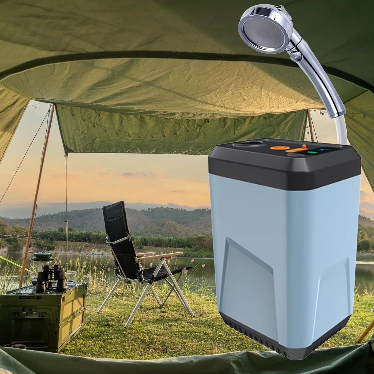 Portable Camping Shower Outdoor Handheld Electric Shower Rechargeable Electric Shower Pumps for Hiking Travel Beach