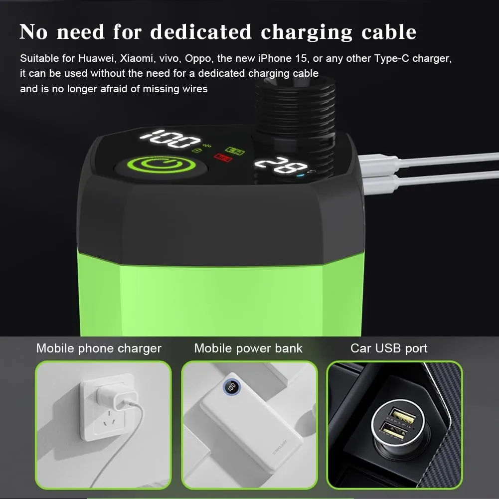 Portable Camping Shower, Outdoor Shower Pump with 6000mah Rechargeable Battery, Stepless AdjustmentElectric Camping Shower Head for Camping, Hiking, Traveling