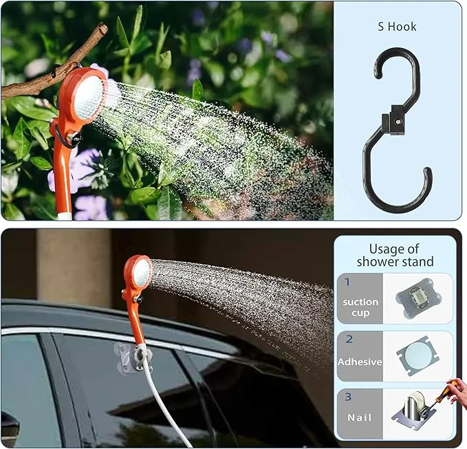 Portable Camping Shower Pump for Traveling: Water Pump with 6000mA Rechargeable Battery & Bucket for Family Camping Trip