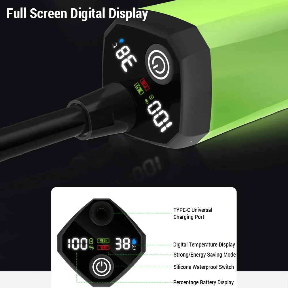 Portable Camping Shower Pump Rechargeable Electric Shower Pump Intelligent Digital Display for Outdoor Travel Hiking
