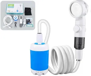 Portable Camping Shower Pump,Rechargeable Outdoor Shower Head Sprayer,Electric Shower Pump with Digital Display,Camp Shower for Camping,Travel,Car Washing & Pet Cleaning