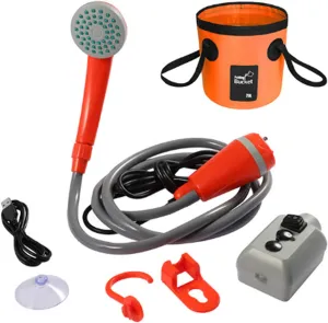 Portable Camping Shower with 20L Collapsible Water Bucket Shower Pump Reable Shower Head for Camping Hiking Traveling Backpacking