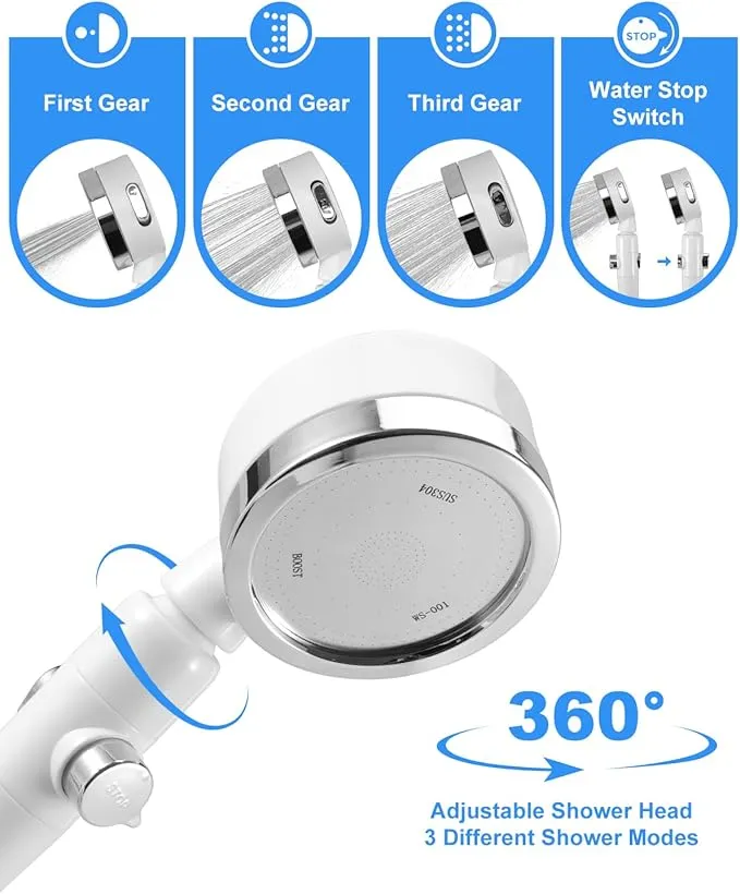 Portable Camping Shower,6000mAh Upgraded Rechargeable Outdoor Camp Shower Pump with Intelligent Digital Display,Camping Shower & Nozzle for Traveling(2 Mode)