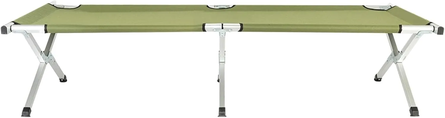 Portable Folding Camping Cot with Carry Bag, Sturdy Aluminum Frame & Oxford Fabric, Army Green, 189x64x42cm