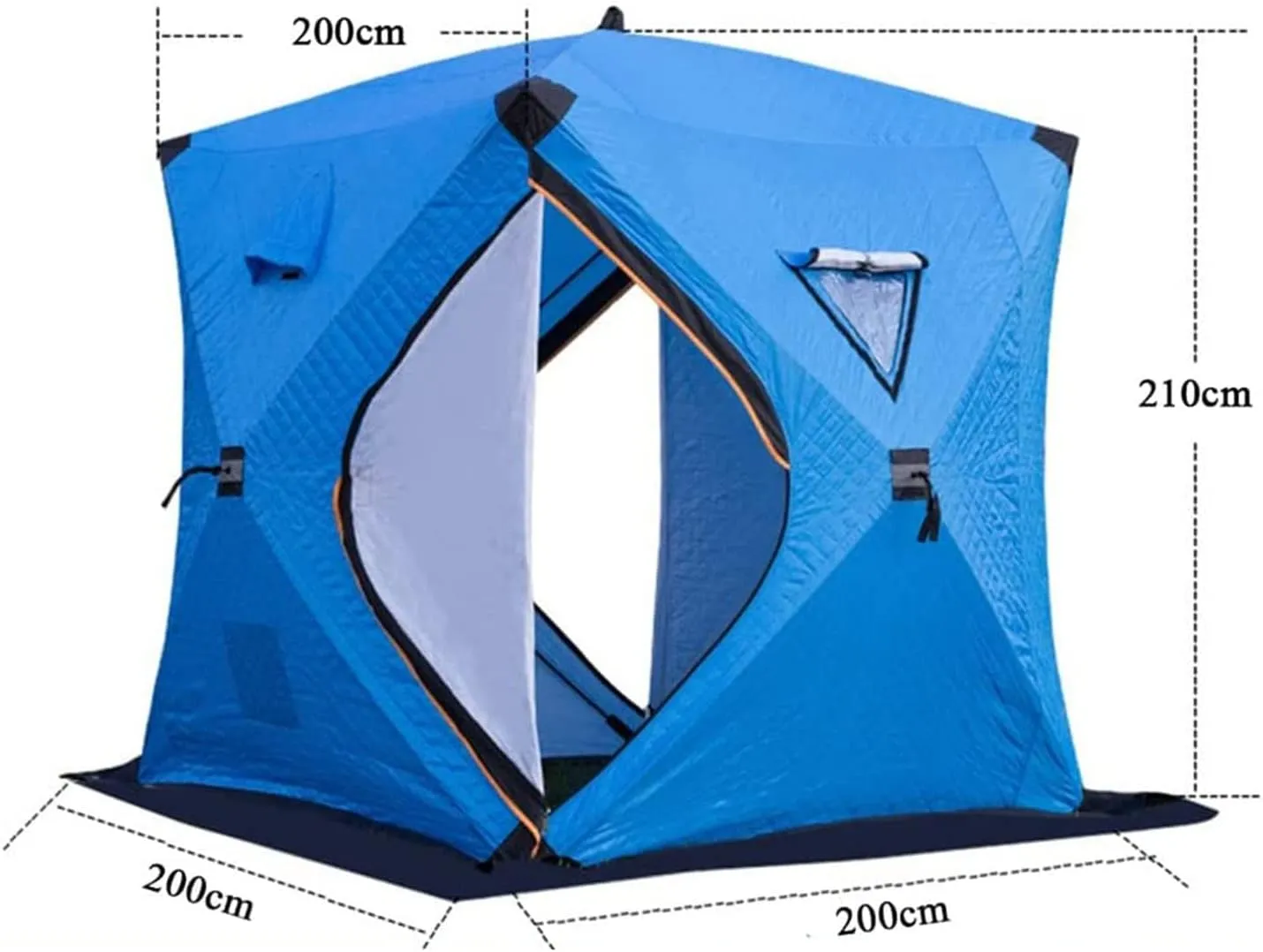 Portable Ice Fishing Shelter 3-4 People Quick-Open Winter Camping Tent Waterproof Windproof Outdoor Cotton Warm Ice Fishing Tent
