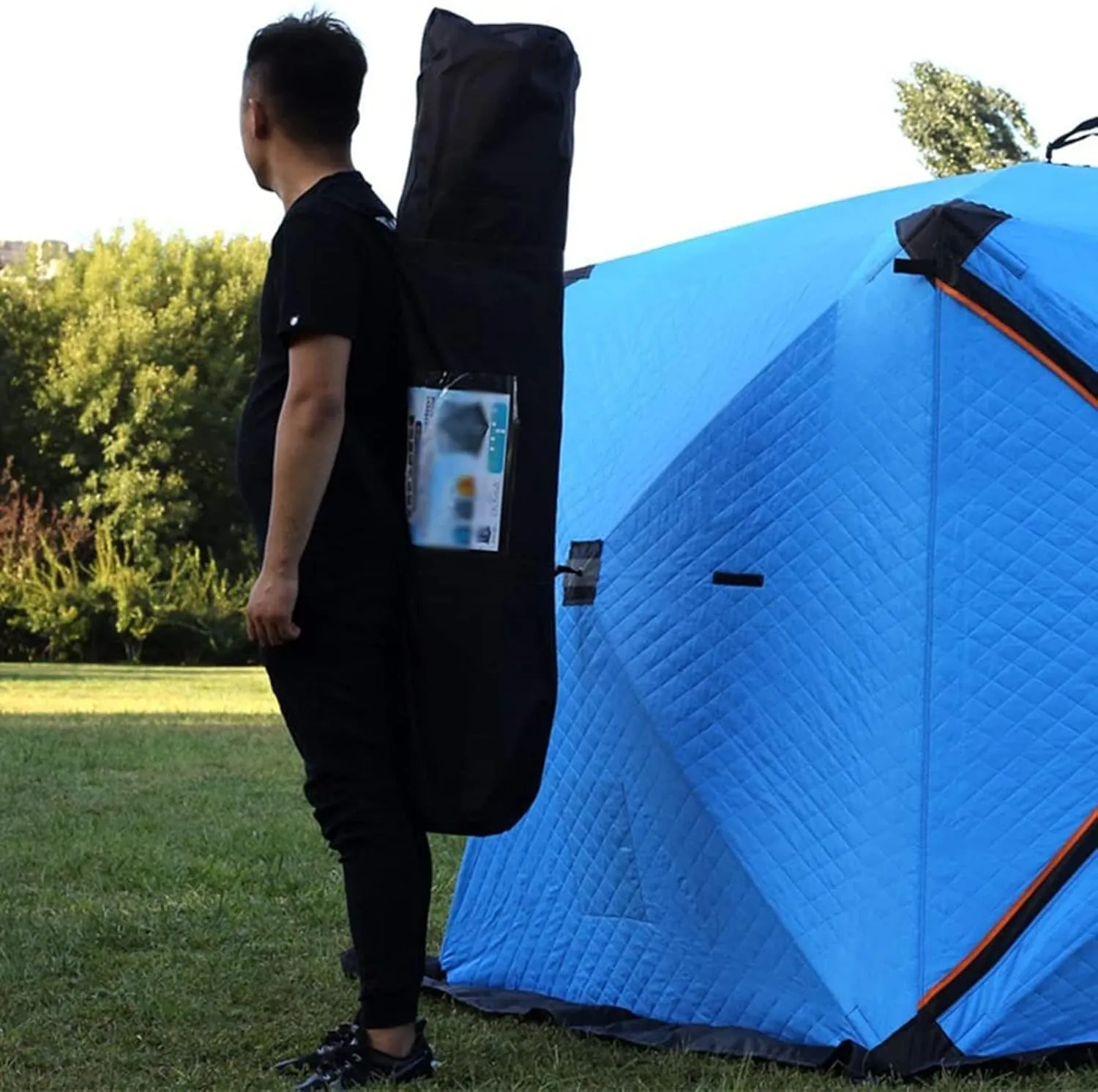 Portable Ice Fishing Shelter 3-4 People Quick-Open Winter Camping Tent Waterproof Windproof Outdoor Cotton Warm Ice Fishing Tent