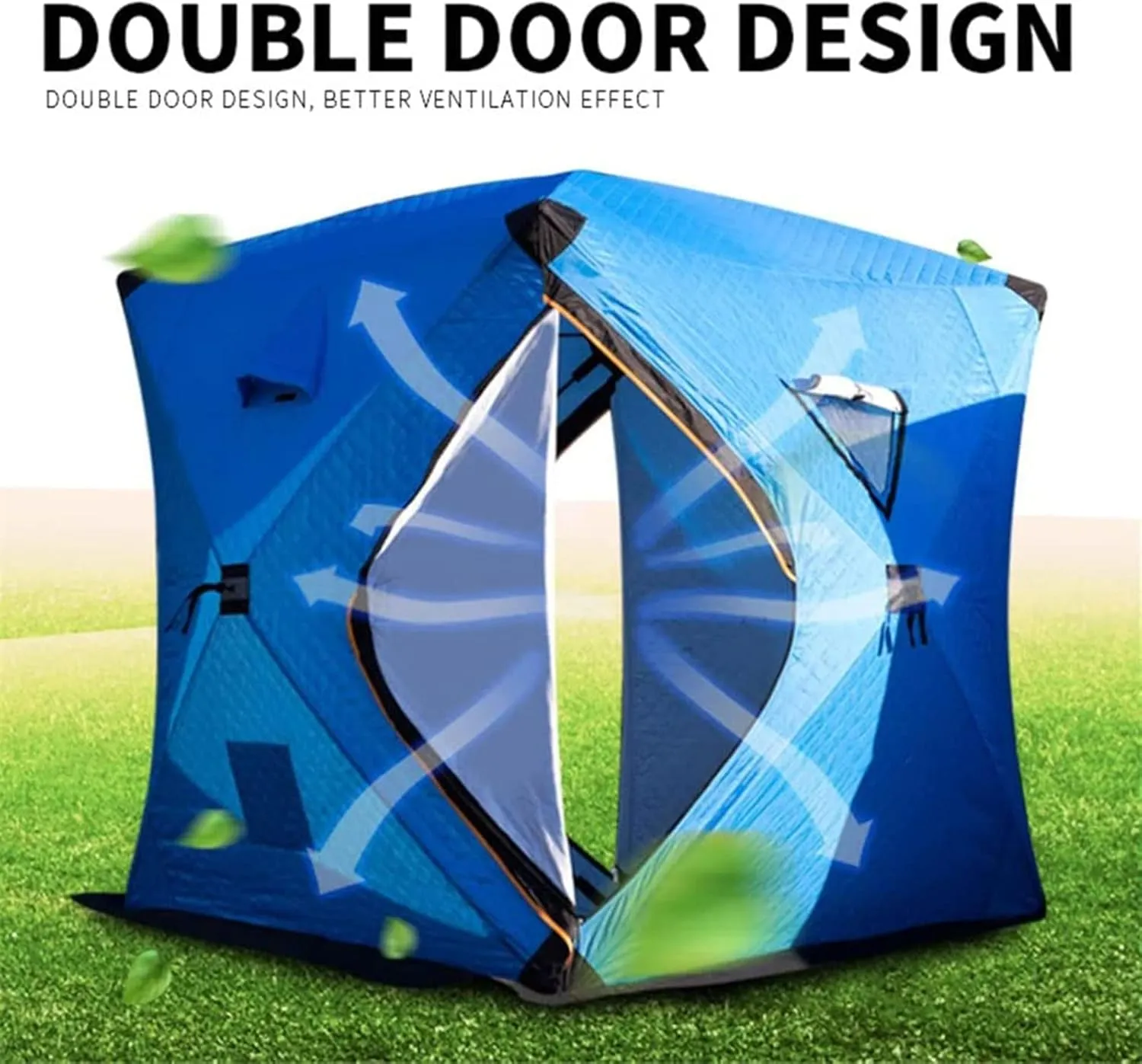 Portable Ice Fishing Shelter 3-4 People Quick-Open Winter Camping Tent Waterproofs Windproof Outdoor Cotton Warm Ice Fishing Tent