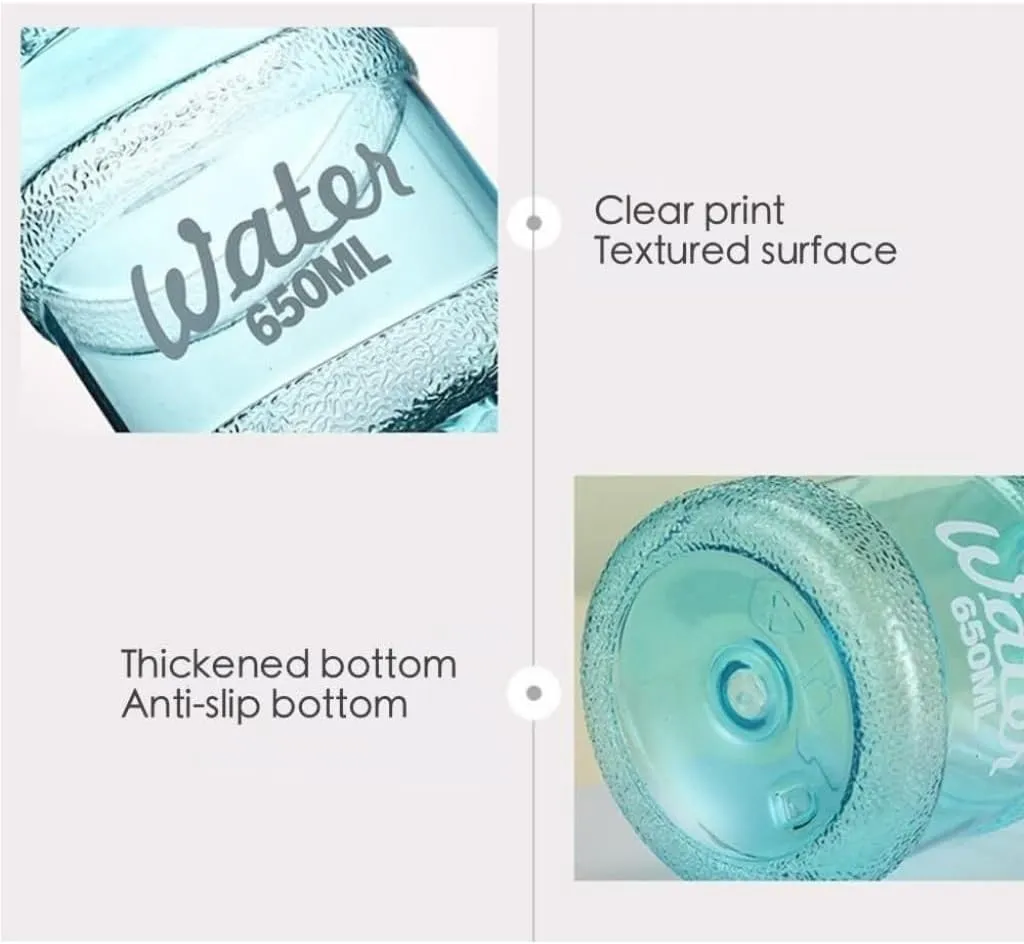 Portable Kettle Novelty Bucket Kettle with Handle Cute Fashion Bucket Frosted Water Bottle Creative Milk Tea Coffee Juice Bottle Water Bottle (Color : Transparent Blue, Size : 650ml)