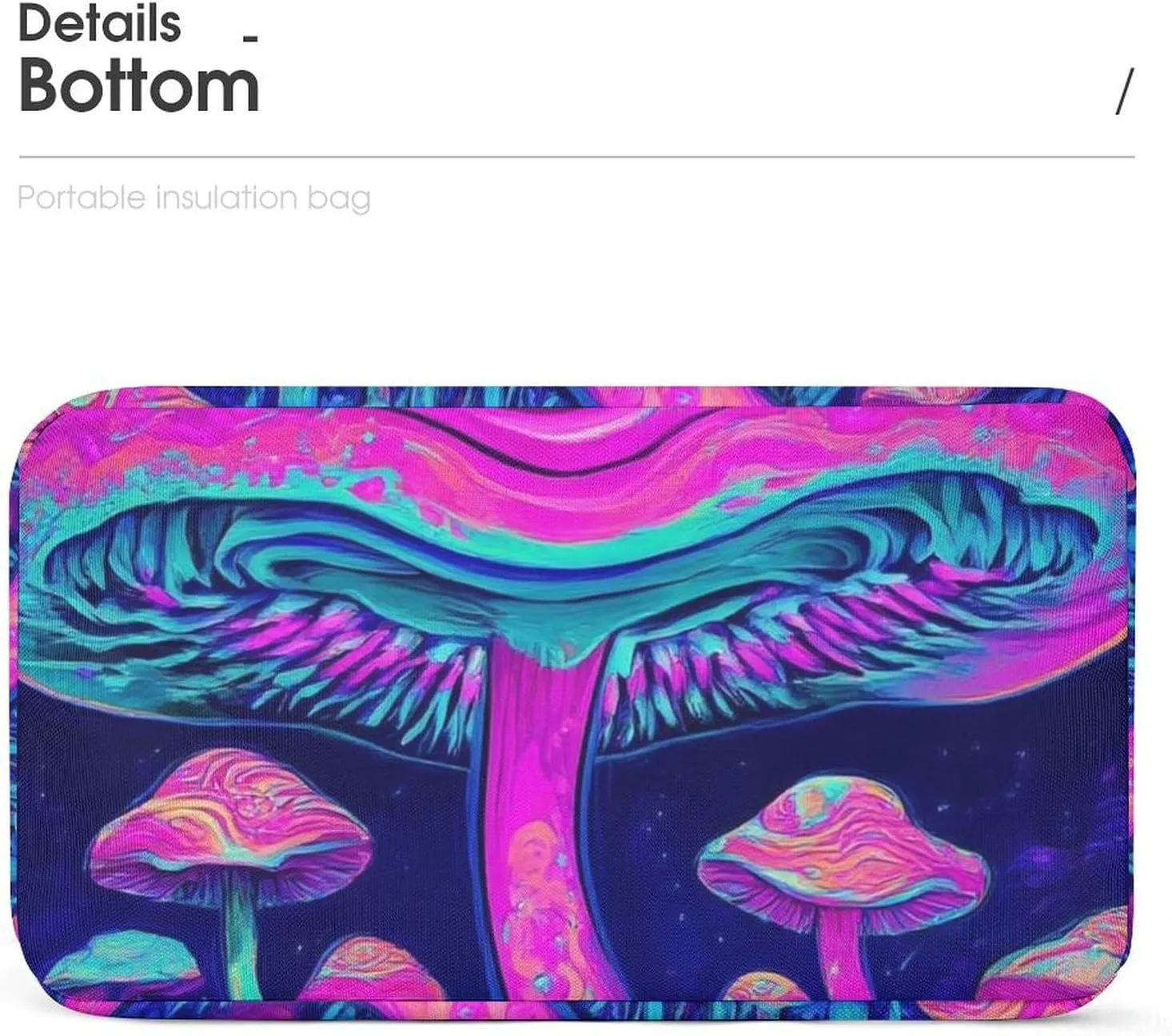 Portable Large Capacity Lunch Tote Bag, Wear-Resistant Oxford Cloth Lunch Box Trippy Mushroom Magic Art Reusable Insulated Meal Bags