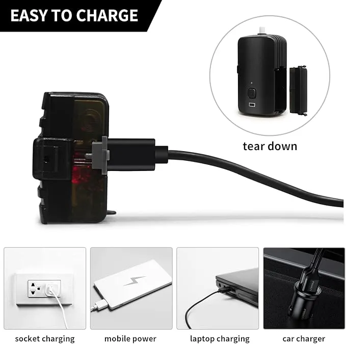 Portable Outdoor Shower, 4400 mAh Removable Rechargeable Battery, with LED Light, Battery Powered Shower Pump Collapsible Bucket, Suitable for Hiking/Backpacking, Camping, Travel, Beach, Pet