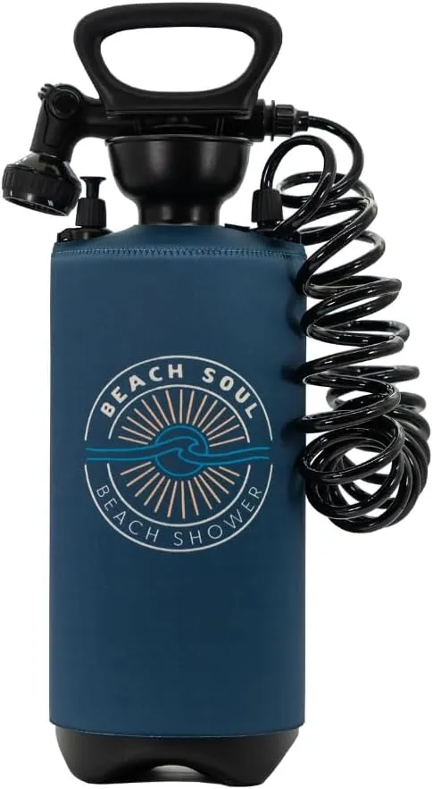 Portable Pressurized Shower - Ocean Rise 2.1G - Manual Pump System - Insulated Cover for Hot/Cold Water - Perfect as a Camp, Surf, Beach, Dog and Outdoor Shower - No Power Needed