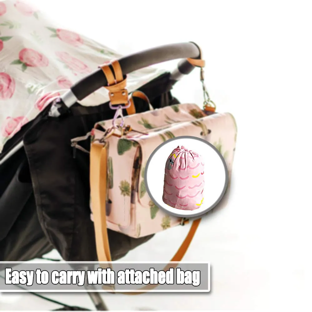 Portable Shopping Cart Cover, High Chair and Grocery Cart Covers for Babies, Kids, Infants & Toddlers, Attached Carry Bag (Simple Pink Fish)