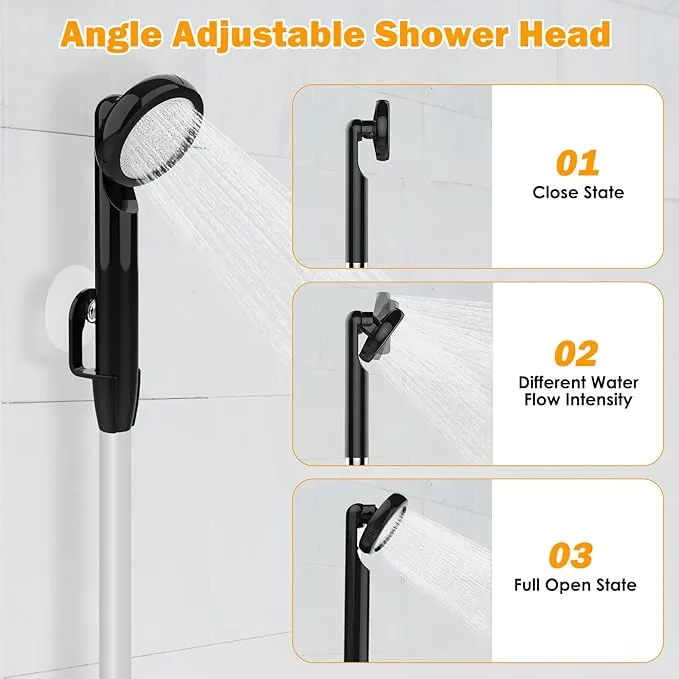 Portable Shower Camping Shower, Outdoor Camp Shower Pump with Intelligent Digital Display, Rechargeable Camping Shower Kit Handheld Shower Head kit for Camping, Beach Pool Rinsing, Pet Cleaning