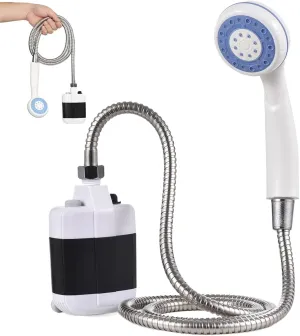 Portable Shower Camping Shower Pump USB Rechargeable Outdoor Waterproof Portable Pump with Head for Hiking, Backpacking, Travel, Beach, Pet