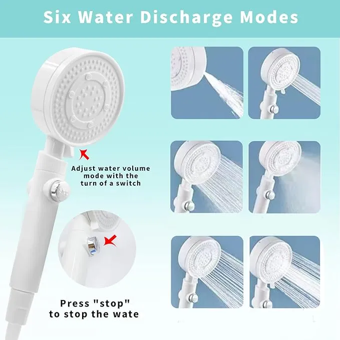 Portable Shower, Camping Shower Rechargeable Electric Shower Pump with USB-C & Smart Digital Display, Multifunctional Handheld Shower Head for Rinsing, Hiking, RVing, Beach Vacations (Blue)