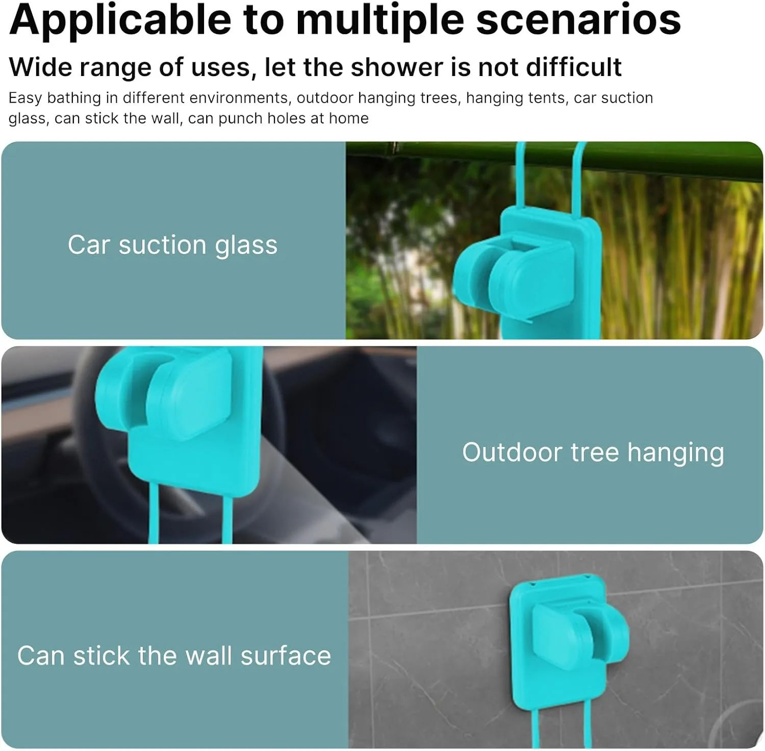 Portable Shower Electric Camping Shower with Full Digital Display of Temperature Remain Battery 2 Modes Outdoors Camp Shower Pump Built in 7800mAh Rechargeable Battery with 6.5ft (Blue)