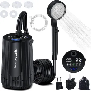 Portable Shower for Camping, 10000mAh Rechargeable Camping Shower (Black)
