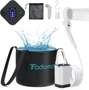 Portable Shower for Camping, Camping Shower Pump with Shower Bucket & Portable Shower Head, Essential for Camping,Festivals, Overlanding, Beach Trips,Outdoor Showers