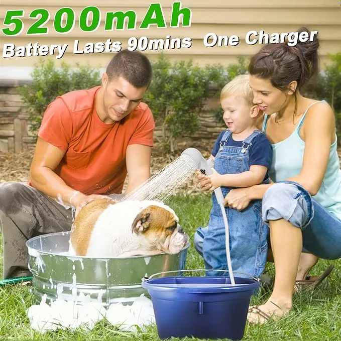 Portable Shower for Camping, Electric Outdoor Shower Rechargeable Camping Shower Pump, Camping Shower Head for Camping, Hiking, Traveling, Washing