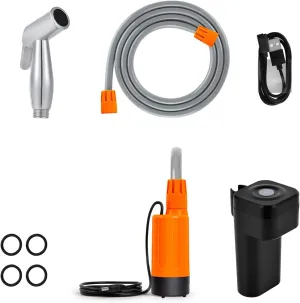 Portable Shower for Camping, Outdoor Electric Shower USB Rechargeable Pumps Bathing Pumps, Camping Shower Head Nozzle