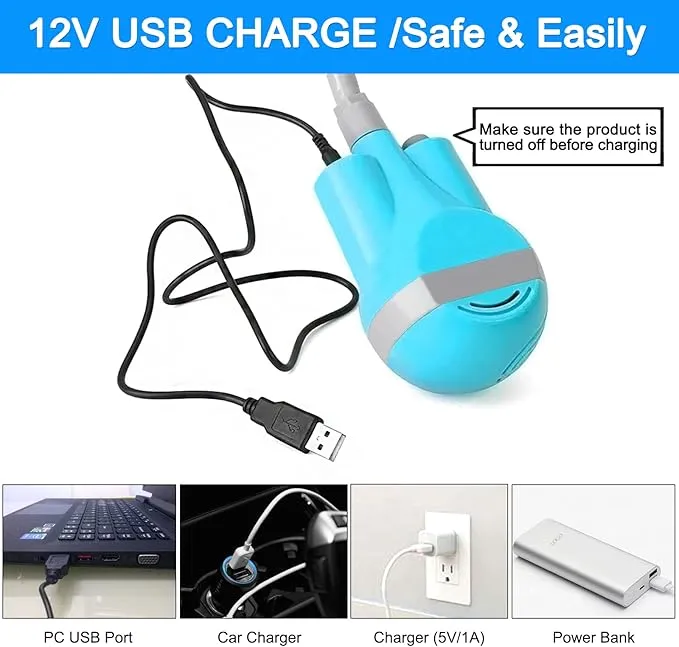 Portable Shower for Camping – Portable Camping Shower with Electric USB Rechargeable Battery,Outdoor Camp Shower Pump for Camping,Hiking,Travel,Pet Cleaning,Car Wash,Water Flower(2 Head)