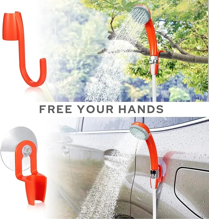 Portable Shower for Camping, Updated Two-Way Power Supply, 4400mAh Electric Camp Shower Pump with LED Camping Light, Outdoor Portable Shower Head Kit for Camping Hiking Traveling