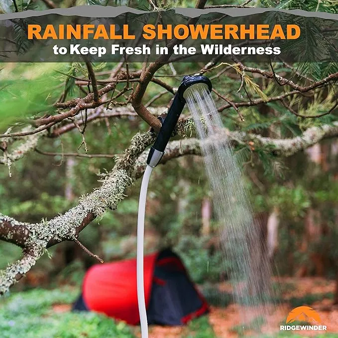 Portable Shower for Camping with Dry Bag - Camp Shower with Rechargeable Battery and Included 10L Dry Bag for Water Storage. Complete Camping Shower in a Bag ( Sprayer Attachment).