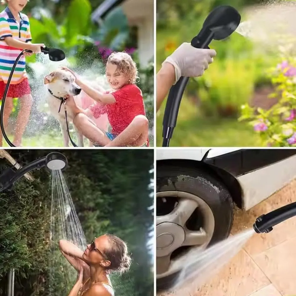 Portable Shower for Camping,6000mAh Rechargeable Camping Shower with Intelligent LED Temperature Display,4 Spray Modes,Outdoor Shower for Hiking,Travel,Pets & Car Washing,Wartering Plants