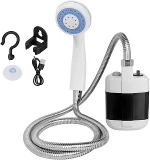Portable Shower for Camping,Rechargeable Outdoor Shower Head Sprayer,Multiple Spray Modes,Electric Camping Shower Pump for Camping, Hiking, Beach, Car Washing, Traveling, Pet Cleaning, RV