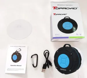Portable Shower Speaker, IPX7 Waterproof Wireless Outdoor Speaker