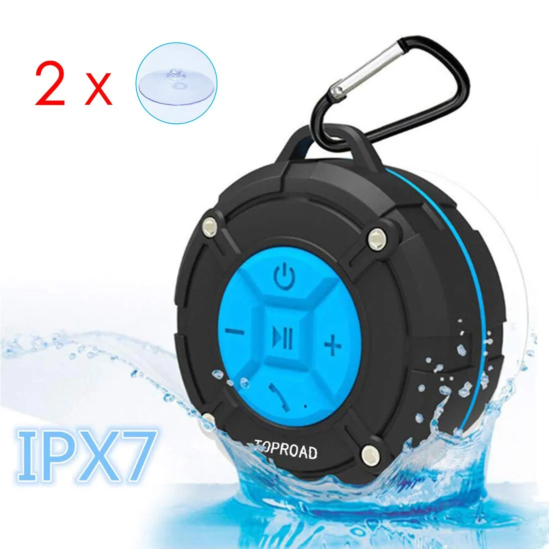 Portable Shower Speaker, IPX7 Waterproof Wireless Outdoor Speaker