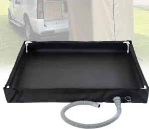 Portable Shower Tray, Portable Camping Shower Tray with Drain Pipe, Outdoor Shower Base, Foldable RV Camping Shower Base for Camping Beach Outdoor Shower