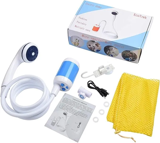 Portable shower USB shower pump rechargeable battery outdoor shower for trave camping camp suitable electric showerhead for hiking campsites