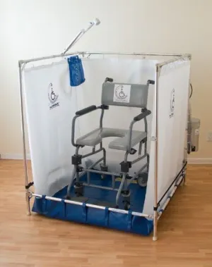 Portable Wheelchair Safe Shower Stall (Made in the USA, 10-year warranty on frame)
