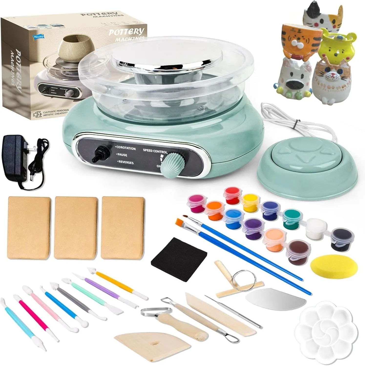 Pottery Wheel,Mini Pottery Wheel for Kids,Kids Pottery Wheel kit,Ages 4-8 Crafts Kits for Kids Ages 8-12,Sculpting Clay Tools & Arts Supplies Arts
