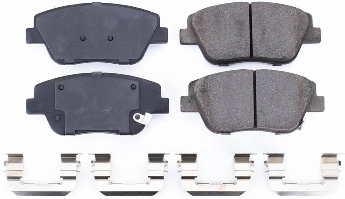 Power Stop 17-1444, Z17 Front Ceramic Brake Pads with Hardware For Hyundai Sonata 2011-2015, Kia Optima 2011-2016 [Model Specific]