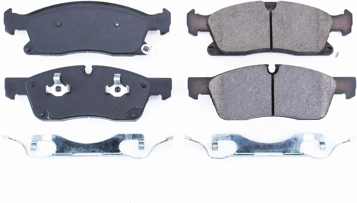 Power Stop 17-1455 Front Z17 Ceramic Brake Pads with Hardware For 2011-2020 Dodge Durango [Models with Front Caliper Bracket #0317] | 2011-2016 Jeep Grand Cherokee [Application Specific]