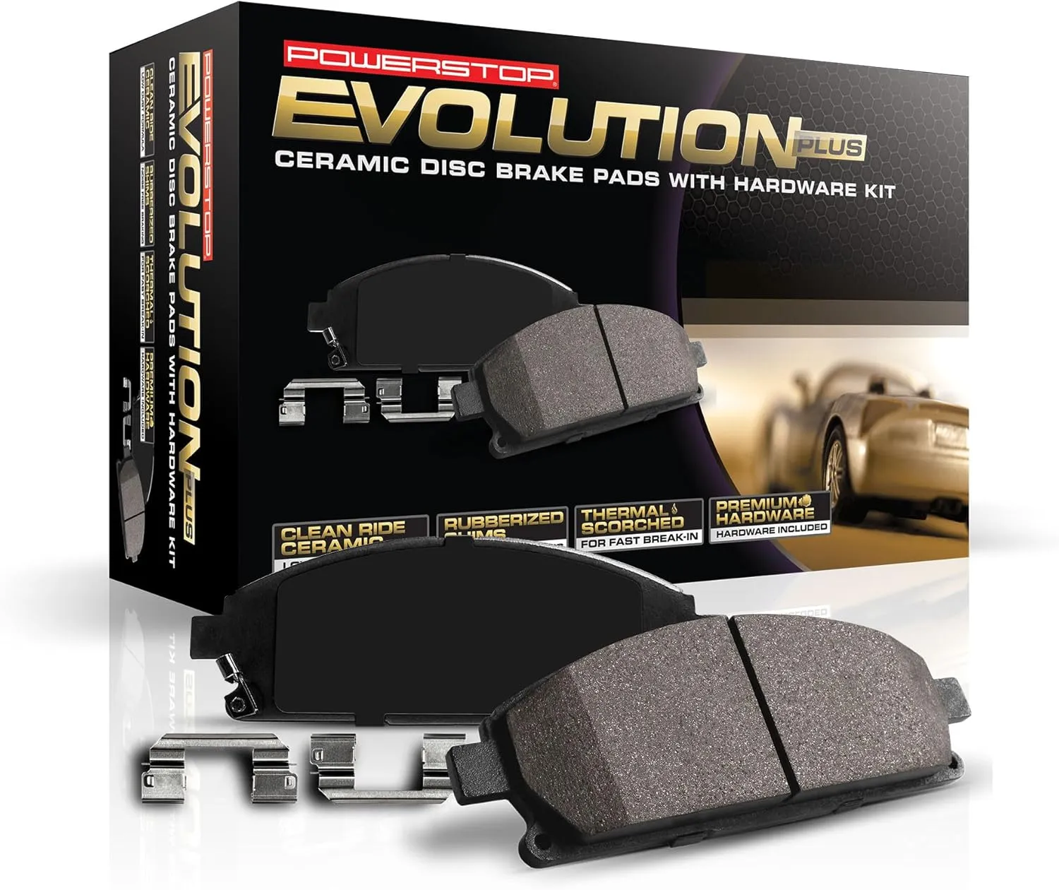 Power Stop 17-2178, Z17 Clean Ride FrontCeramic Brake Pads with Hardware For Mitsubishi Eclipse Cross 2018-2020, Mitsubishi Eclipse Cross 2022 [Model Specific]
