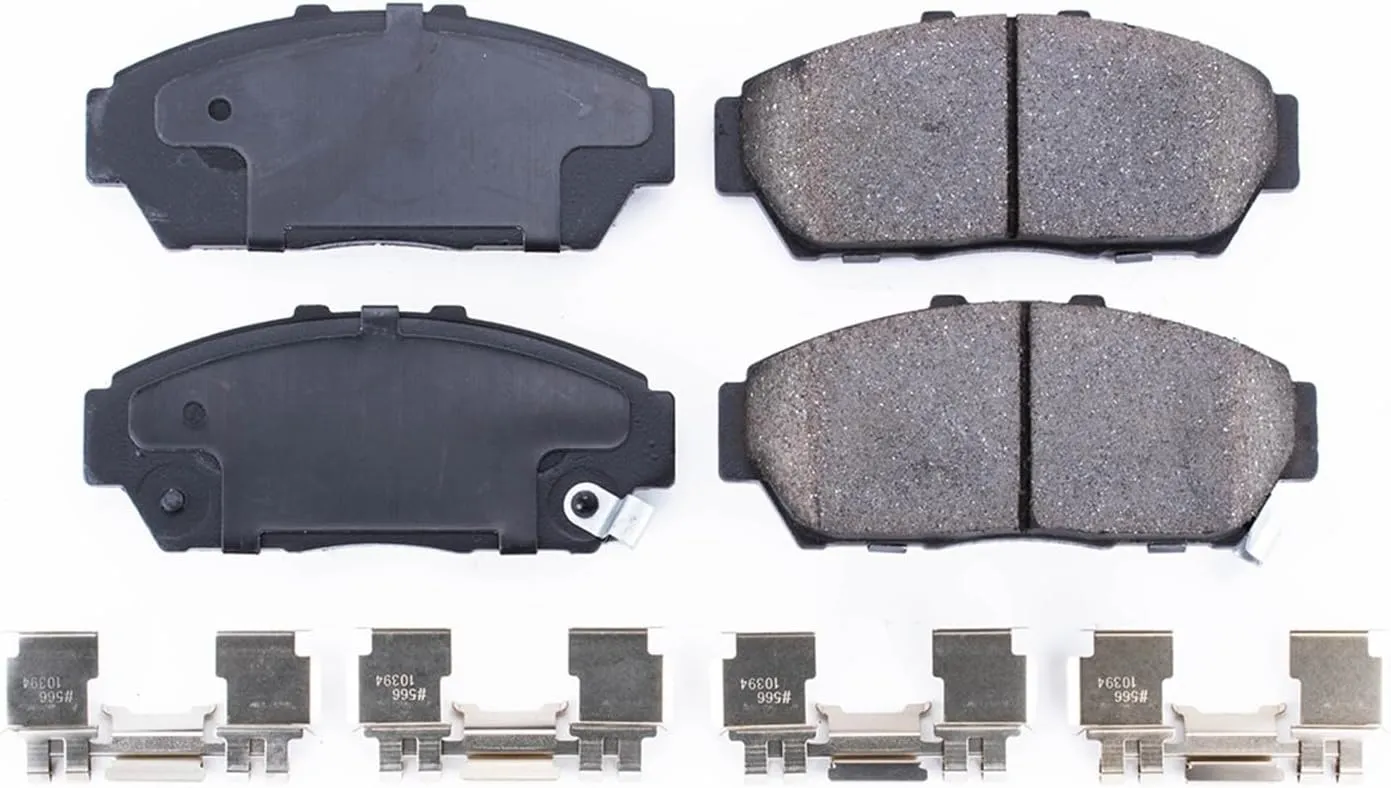 Power Stop 17-617, Z17 Front Ceramic Brake Pads with Hardware For Acura Integra 1994-2001, Honda Civic 1994-1995 [Model Specific]