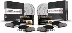 Power Stop CRK4079 Coated Brake Rotor & Ceramic Brake Pads- front & rear For Subaru Legacy 2006-2009, Subaru Outback 2005-2009 [Model Specific]