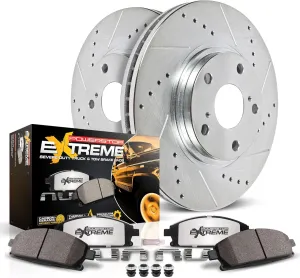 Power Stop K5578-36 Rear Z36 Truck & Tow Brake Kit, Carbon Fiber Ceramic Brake Pads and Drilled/Slotted Brake Rotors For Ford F-250 Super Duty, Ford F-350 Super Duty [Model Specific]