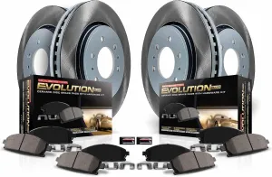 Power Stop SC7931 Front and Rear Brake Kit With Semi-Coated Brake Rotors and Ceramic Brake Pads & Hardware For 2018 2019 2020 Toyota Camry L, LE, SE | 2021 2022 Camry LE SE SE Nightshade
