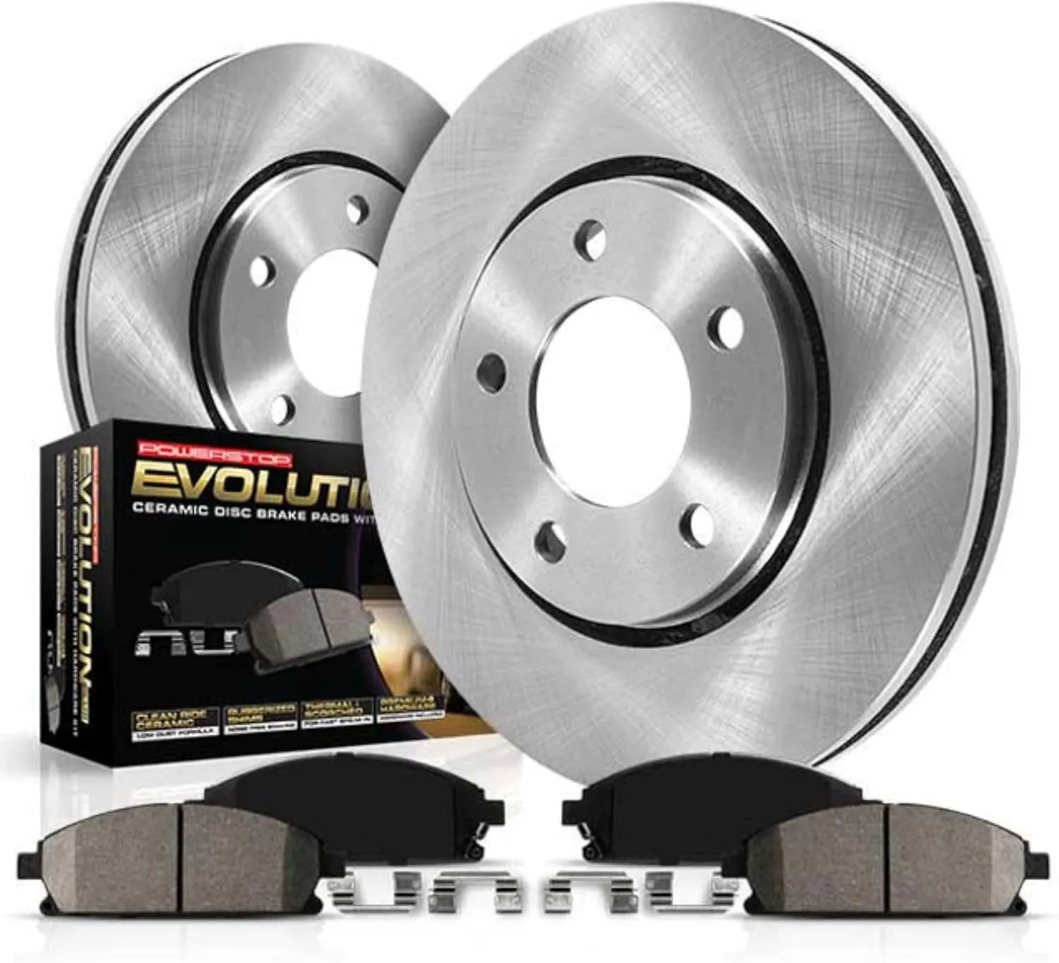 POWERSTOP Brake Kit For 2011-2015 Sonata, 2011-2016 Optima [Model Specific] Front Replacement Brake Kit-OE Brake Rotors & Ceramic Brake Pads, KOE5377