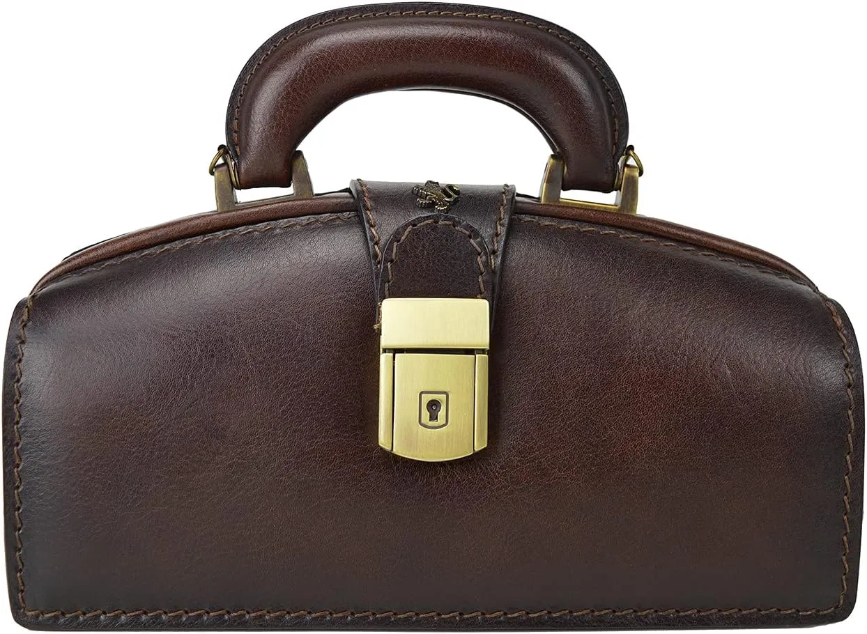 Pratesi Leather Bag for Women Handbag Lady Brunelleschi Bruce in cow leather - Bruce Coffee Made in Italy