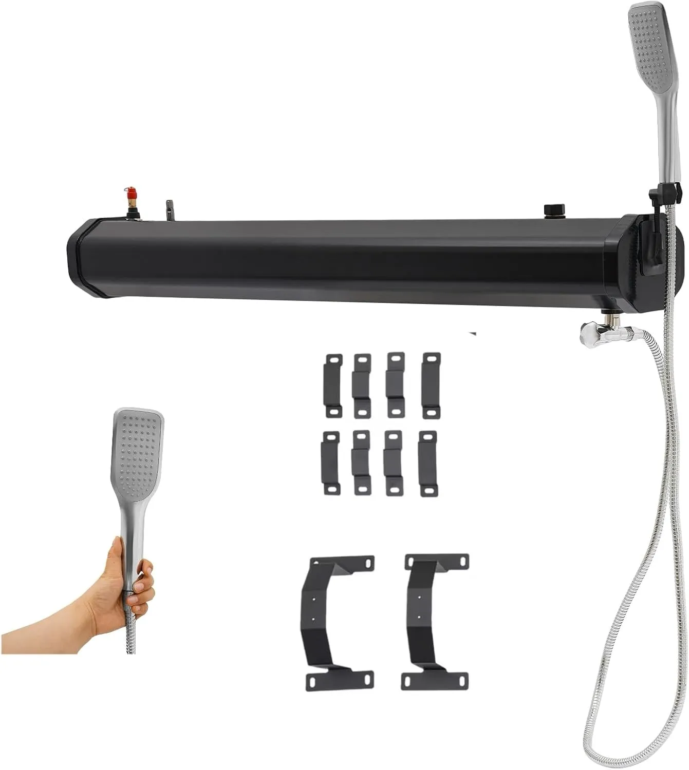 Pressurized Water Tank for Camping Shower,Portable Camping Showerhead Handheld with Storage Bag, Roof Rack Shower for Hiking, Car wash, Pet Cleaning, Beach Vacations
